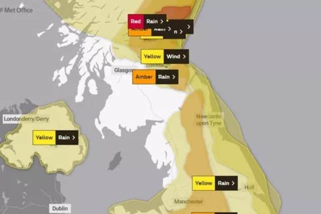 A yellow weather warning is in place for Newcastle 
