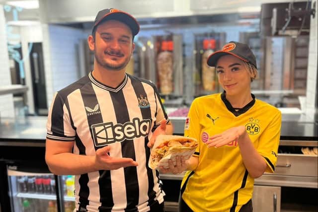 German Doner Kebab is offering a free lunch to the first 100 people to show a German Passport at the counter.