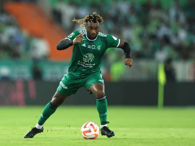 Former Newcastle United winger Allan Saint-Maximin was stretchered off during his last game. (Photo by Yasser Bakhsh/Getty Images)