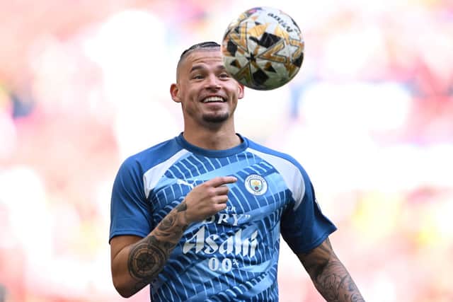 Manchester City midfielder Kalvin Phillips. (Photo by JUSTIN TALLIS/AFP via Getty Images)