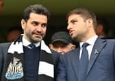 Newcastle United co-owners Mehrdad Ghodoussi and Jamie Reuben. (Photo by JUSTIN TALLIS/AFP via Getty Images)