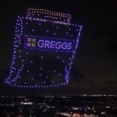 The impressive drone show was held over Greggs’ headquarters in Gosforth. Photo: Greggs.