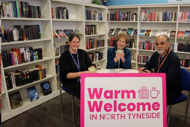 Dame Norma Redfearn DBE pictured with colleagues at North Shields Library to celebrate the launch.