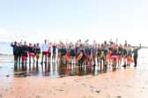 More than 60 people took part in the North Sea dip to mark Live Well with Cancer's fourth birthday. Photo: Other 3rd Party.