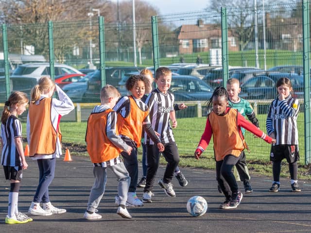 Students at Star of the Sea Primary School, in Whitley Bay, raised money for Children in Need and a Zambian football team. Photo: Kate Buckingham.