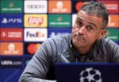 Paris Saint-Germain's Spanish head coach Luis Enrique gives a press conference in Poissy, outside Paris, on November 27, 2023, on the eve of their UEFA Champions League football match against Newcastle. (Photo by FRANCK FIFE / AFP) (Photo by FRANCK FIFE/AFP via Getty Images)
