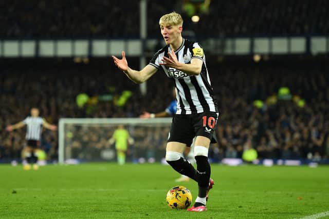 Newcastle United winger Anthony Gordon. (Photo by PETER POWELL/AFP via Getty Images)