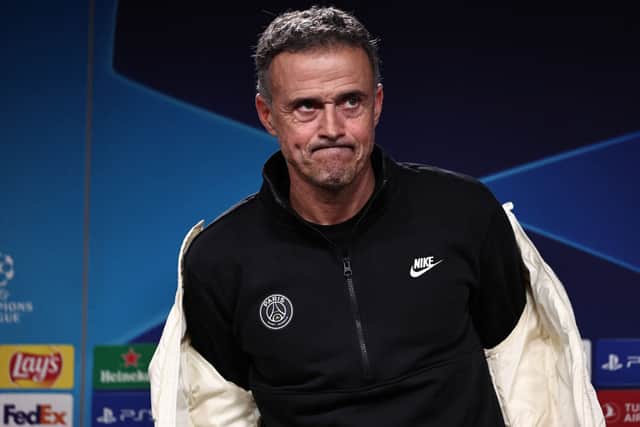 Paris Saint-Germain's Spanish head coach Luis Enrique. (Photo by FRANCK FIFE/AFP via Getty Images)