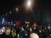 AC Milan fans marched through Newcastle on Wednesday evening. 