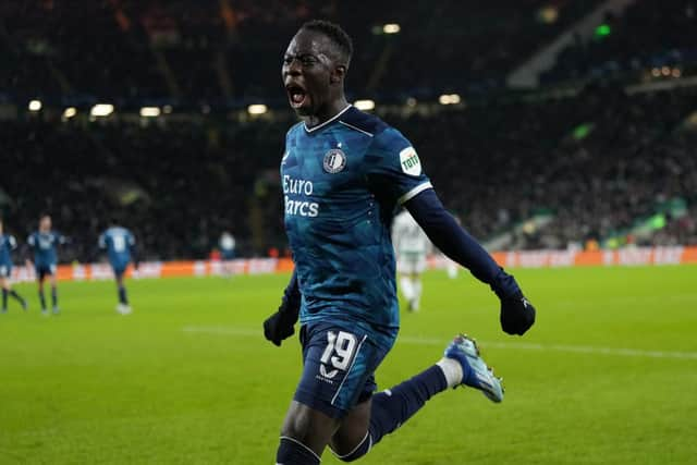 Feyenoord's Gambian forward #19 Yankuba Minteh. (Photo by ANDY BUCHANAN/AFP via Getty Images)