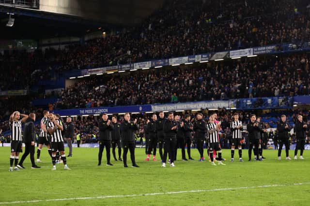 Players of Newcastle United applauds fans following their sides defeat after a penalty shoot out in the Carabao Cup Quarter Final. (Photo by Julian Finney/Getty Images)