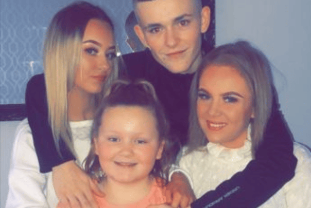 Bradley Lee William Tams with sisters Lauren Weatherson (left), Kelsey Weatherson (centre), and Elliemae Weatherson (right). Photo: Other 3rd Party.