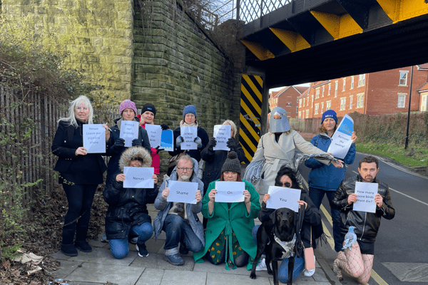 North East Animal Rights held a joint protest with Pawz for Thought at the Waterville Road rail bridge. Photo: National World.