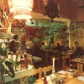 The interior of Marco Polo Italian restaurant on Dean Street taken in 1976.