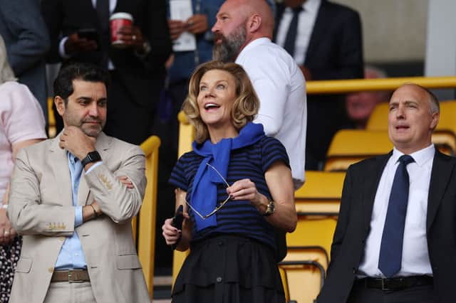 Newcastle United co-owners Amanda Staveley and Mehrdad Ghodoussi alongside CEO Darren Eales.