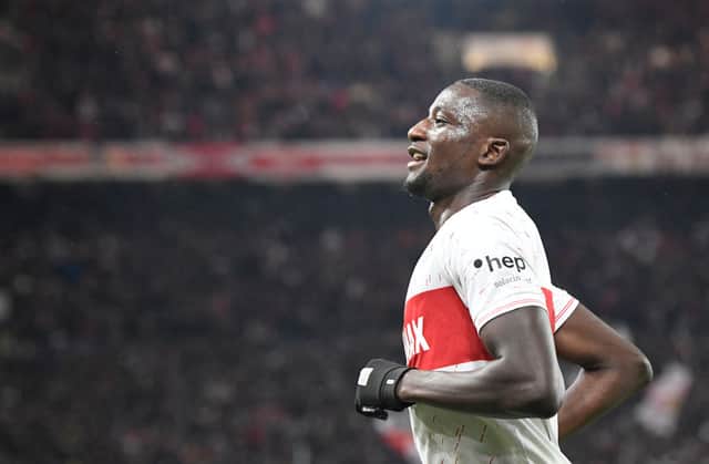 Stuttgart forward Serhou Guirassy has reportedly attracted interest from Newcastle United. (Photo by THOMAS KIENZLE/AFP via Getty Images)