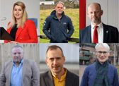 From top left: Kim McGuinness, Guy Renner-Thompson, Jamie Driscoll, Paul Donaghy (bottom left), Aidan King and Andrew Gray. Photo: Local Democracy Reporting Service.