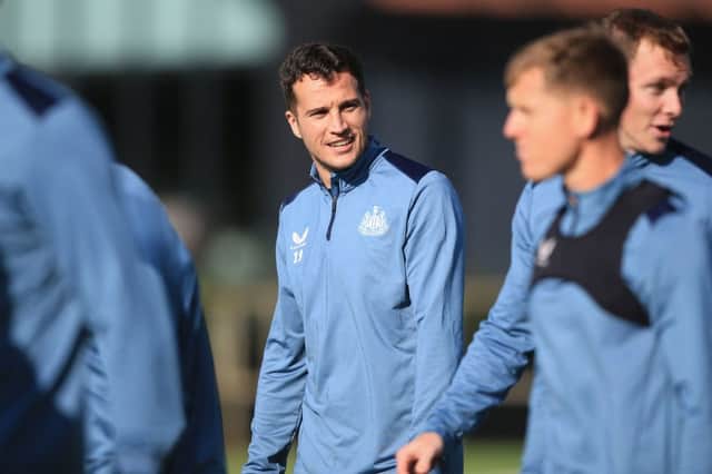 Javier Manquillo is on the verge of leaving Newcastle United. (Photo by LINDSEY PARNABY/AFP via Getty Images)
