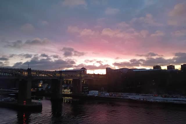 A perfect Newcastle sunrise from our room at Innside by Melia Newcastle. 