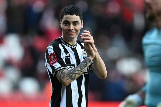 Newcastle United winger Miguel Almiron. (Photo by PAUL ELLIS/AFP via Getty Images)