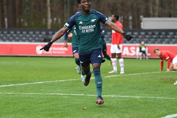 Arsenal attacking midfielder Amario Cozier-Duberry. (Photo by David Price/Arsenal FC via Getty Images)