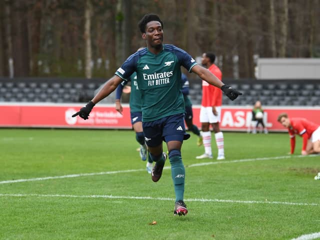 Arsenal attacking midfielder Amario Cozier-Duberry. (Photo by David Price/Arsenal FC via Getty Images)