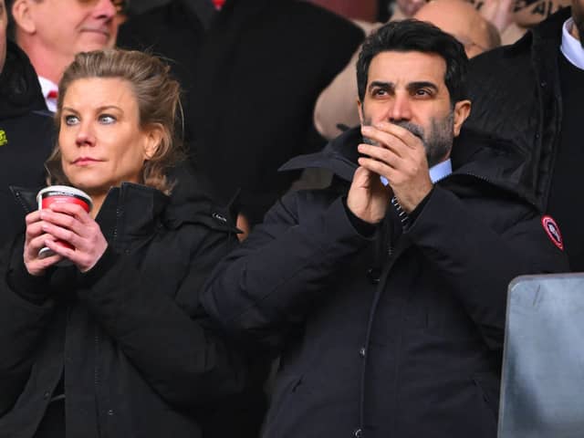 Newcastle United co-owners Amanda Staveley and Mehrdad Ghodoussi. (Photo by Stu Forster/Getty Images)