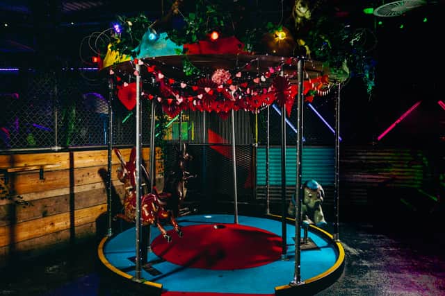 The 'Carousel of Love' crazy golf hole will be in place until the end of February. Photo: Other 3rd Party.