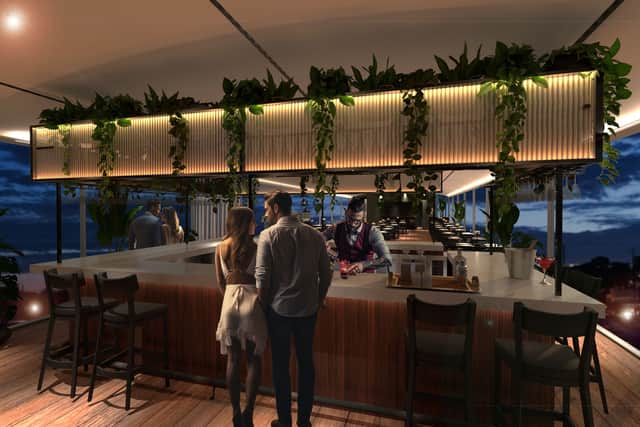 SIX Rooftop artist impression of brand-new bar area.