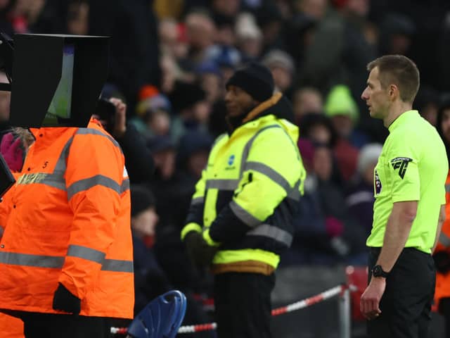 Michael Salisbury is the man in the middle for Newcastle United v AFC Bournemouth.  (Photo by DARREN STAPLES/AFP via Getty Images)