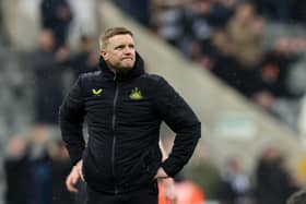 Eddie Howe, Manager of Newcastle United, looks dejected following the Premier League match between Newcastle United and AFC Bournemouth at St. James Park on February 17, 2024 in Newcastle upon Tyne, England. (Photo by George Wood/Getty Images)