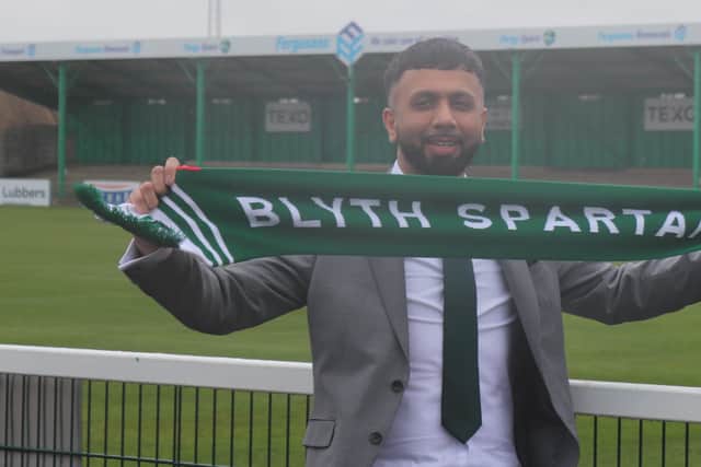 New Blyth Spartans owner Irfan Liaquat (photo Alisha Aye)