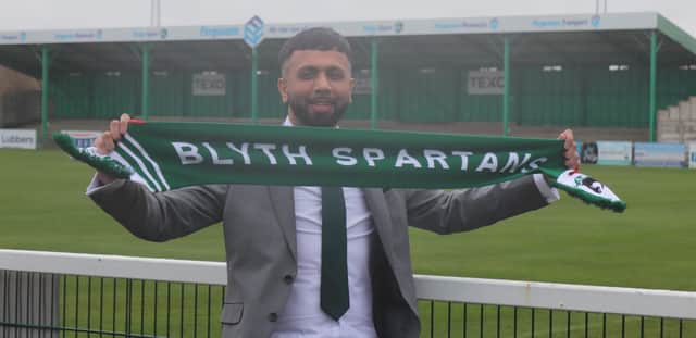 New Blyth Spartans owner Irfan Liaquat (photo Alisha Aye)