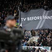 Newcastle United supporters protest against late kick-offs at St James' Park