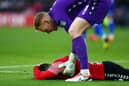 Sheffield Wednesday goal keeper Cameron Dawson attends to Ryan Fraser of Southampton. (Photo by Bryn Lennon/Getty Images)