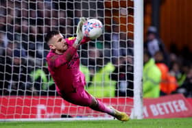 BLACKBURN, ENGLAND - FEBRUARY 27: Martin Dubravka of Newcastle United saves the fifth and decisive penalty from Dominic Hyam of Blackburn Rovers (not pictured) in the penalty shoot out during the Emirates FA Cup Fifth Round match between Blackburn Rovers and Newcastle United at Ewood Park on February 27, 2024 in Blackburn, England. (Photo by Alex Livesey/Getty Images)