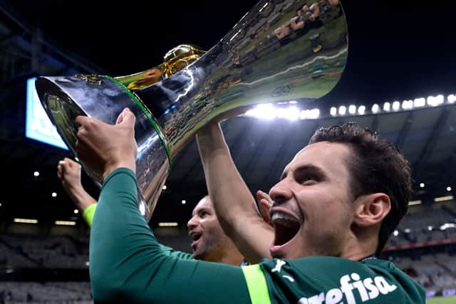 Palmeiras' Brazilian midfielder Raphael Veiga. (Photo by DOUGLAS MAGNO/AFP via Getty Images)