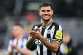 Newcastle United's Brazilian midfielder #39 Bruno Guimaraes applauds the fans following the English Premier League football match between Newcastle United and Wolverhampton Wanderers at St James' Park in Newcastle-upon-Tyne, north east England on March 2, 2024. Newcastle won the match 3-0. (Photo by Oli SCARFF / AFP)