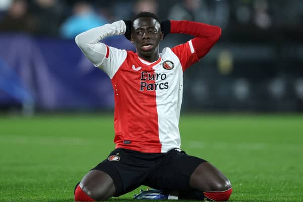 Newcastle United winger Yankuba Minteh is on loan at Feyenoord. (Photo by Dean Mouhtaropoulos/Getty Images)