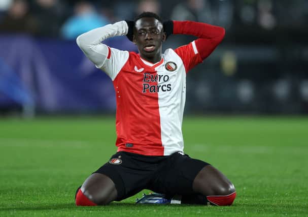 Newcastle United winger Yankuba Minteh spent last season on loan at Feyenoord. (Photo by Dean Mouhtaropoulos/Getty Images)