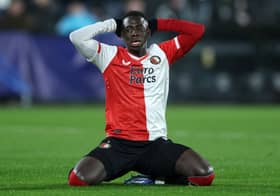 Newcastle United winger Yankuba Minteh spent last season on loan at Feyenoord. (Photo by Dean Mouhtaropoulos/Getty Images)