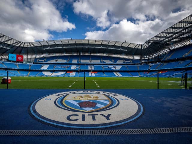  A general view of the Etihad Stadium ahead of the Premier League match between Manchester City and Manchester United. (Photo by Ash Donelon/Manchester United via Getty Images)