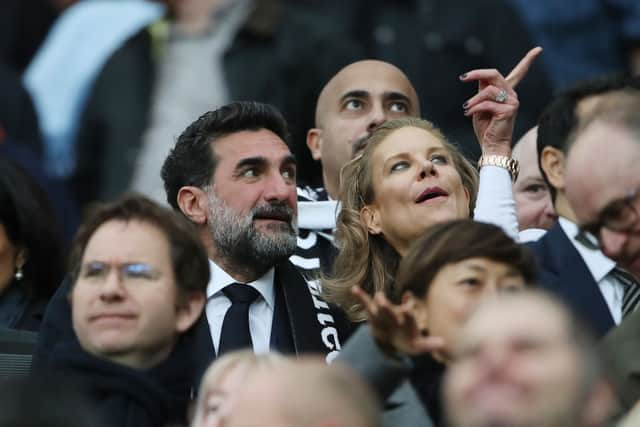 Chairman of Newcastle United, Yasir Al-Rumayyan and Amanda Staveley, Part-Owner of Newcastle United. (Photo by Ian MacNicol/Getty Images)