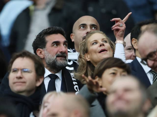 Chairman of Newcastle United, Yasir Al-Rumayyan and Amanda Staveley, Part-Owner of Newcastle United. (Photo by Ian MacNicol/Getty Images)