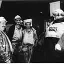 A group of miners sharing a joke at Wearmouth Colliery on the last week of production before closure- November 1993.