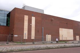 Gateshead Leisure Centre which is now boarded up after its controversial closure.