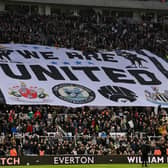 Fans of Newcastle United present a banner reading "We Are United" prior to the Premier League match between Newcastle United and Everton.. (Photo by Stu Forster/Getty Images) (Photo by Stu Forster/Getty Images)