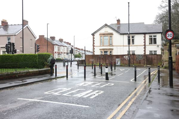 Bollards in the Heaton Low Traffic Neighbourhood, Newcastle Upon Tyne.