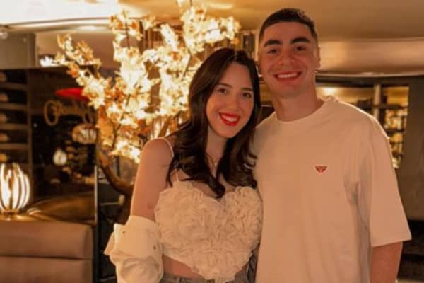 Miguel Almiron and his wife Alexia Notto in Newcastle's Babucho.