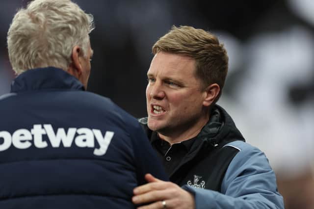 David Moyes (left) and Newcastle United boss Eddie Howe
